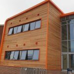 Cedar wood cladding and kingsman sheets at Gosforth Academy