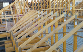 Roof trusses and plywood at Royal Grammer School in Jesmond, December 2018. Roof trusses and plywood at Royal Grammer School in Jesmond, December 2018.