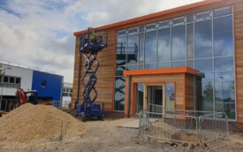 Cedar wood cladding and kingsman sheets at Gosforth Academy Cedar wood cladding and kingsman sheets at Gosforth Academy
